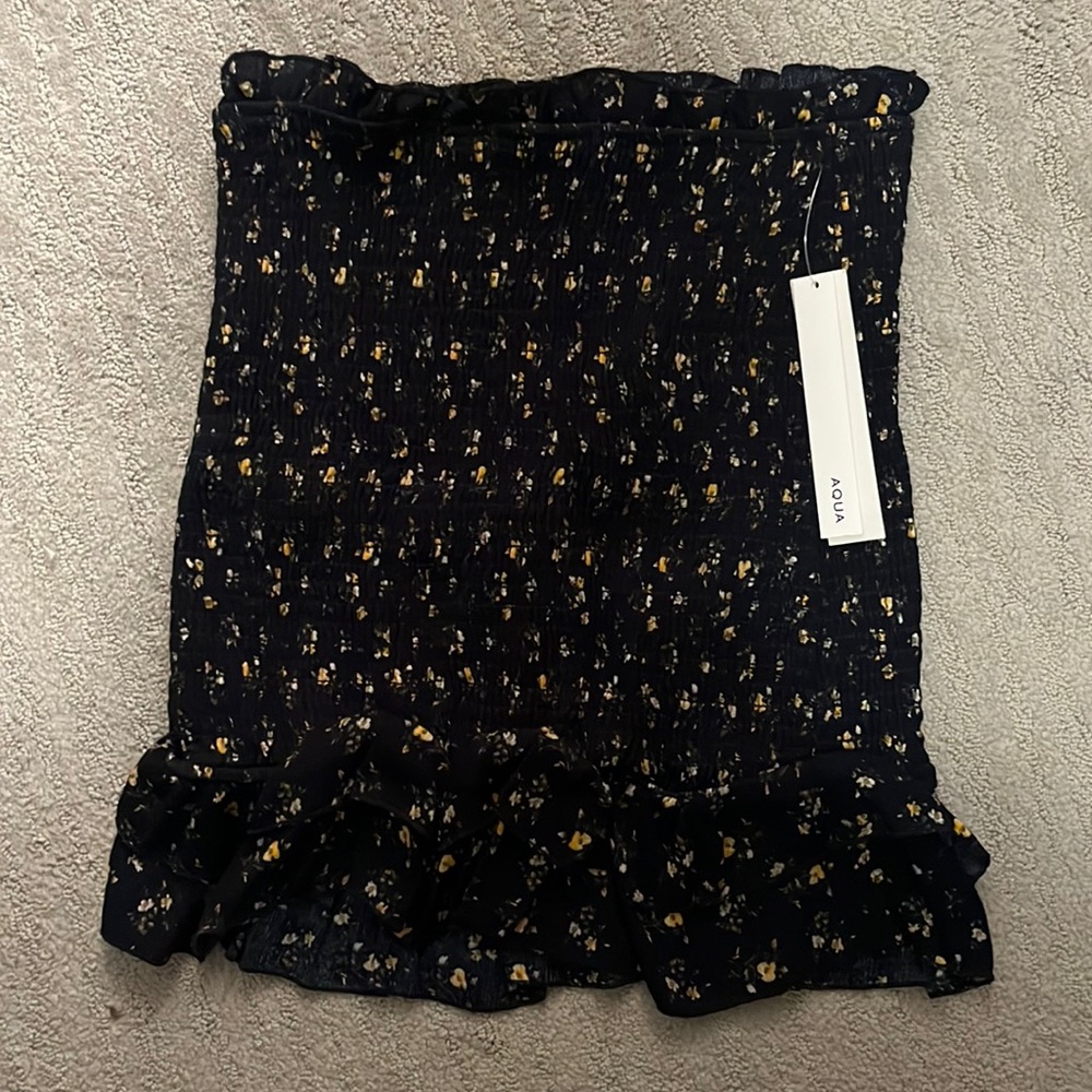 NWT Aqua Floral Mini Skirt